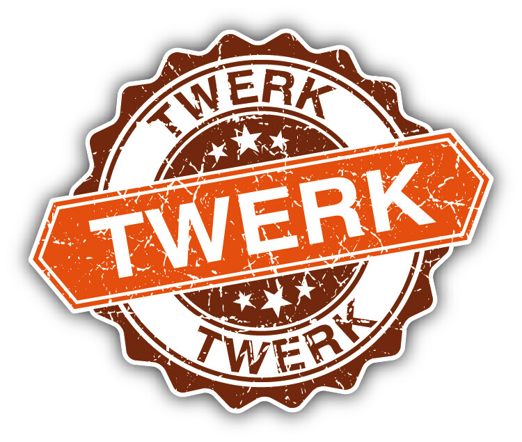 Twerk Dance Grunge Rubber Stamp Car Bumper Sticker Decal