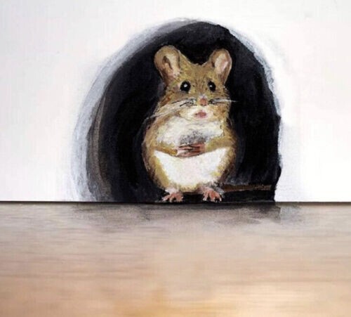 3D Wall Sticker Realistic Mouse Wall Sticker Miniature Mouse Hole Decal Mural