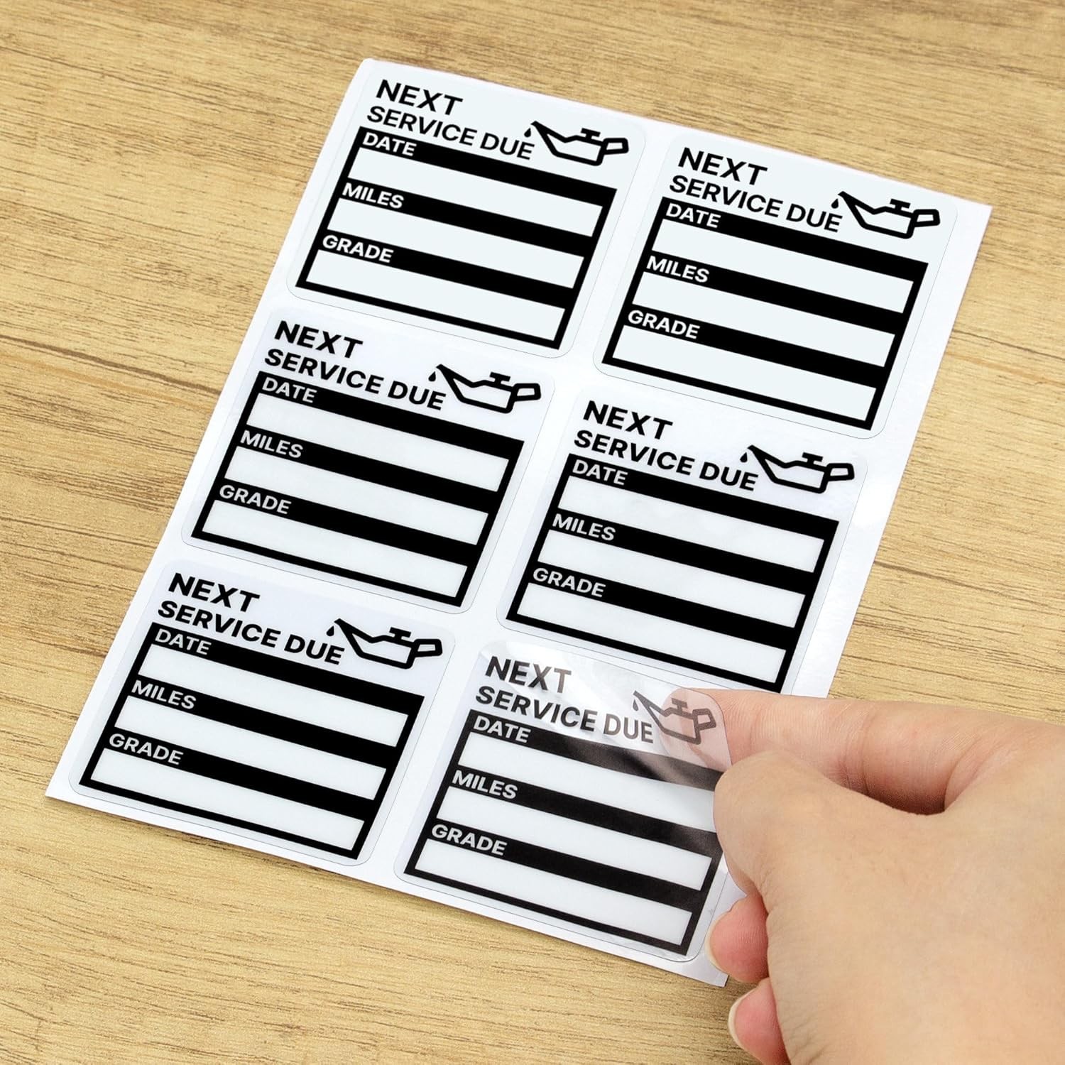 120 Oil Change Sticker Static Cling 2×2 Next Service Due Label Car Black Grey