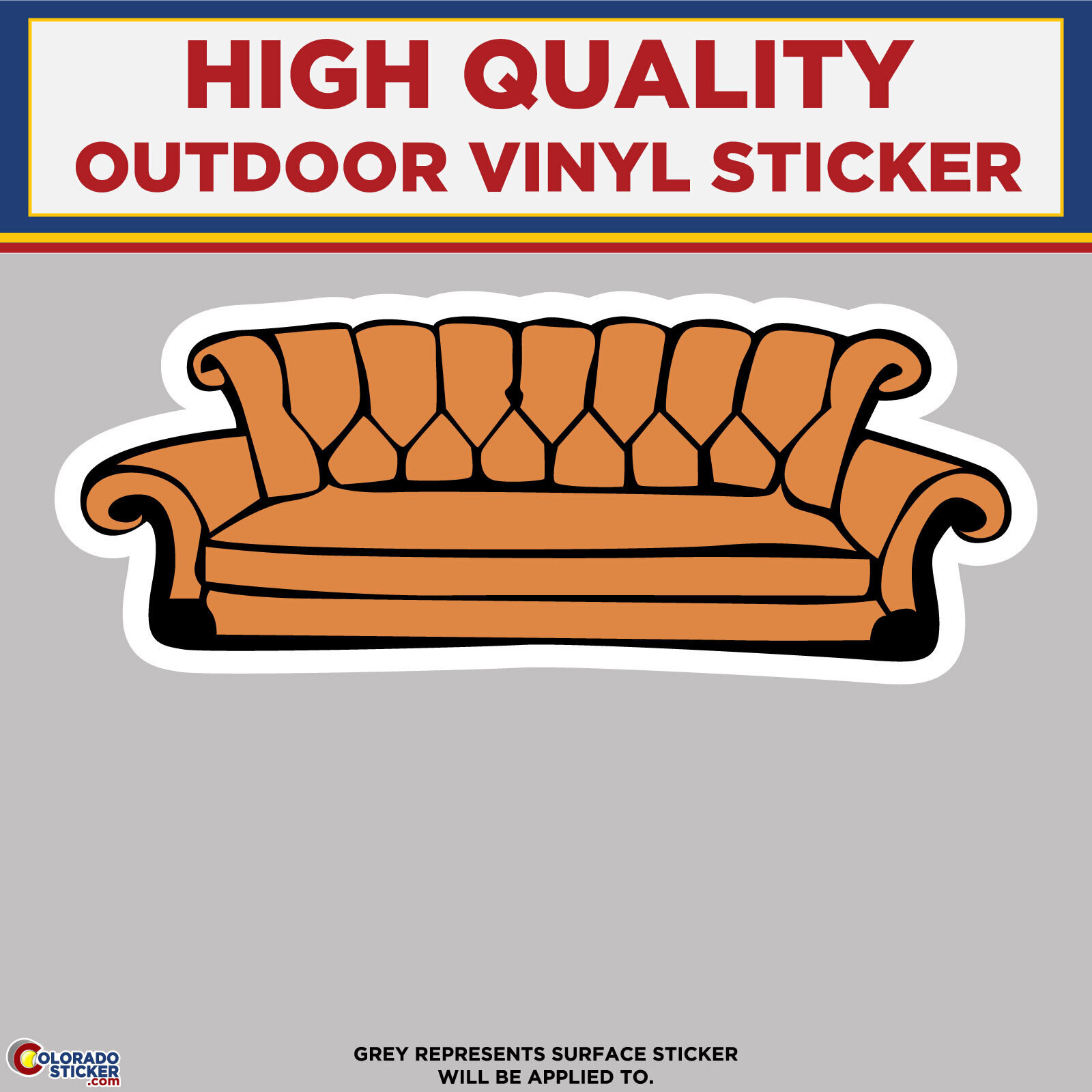 Friends Central Perk Couch Sticker, High Quality Vinyl Stickers