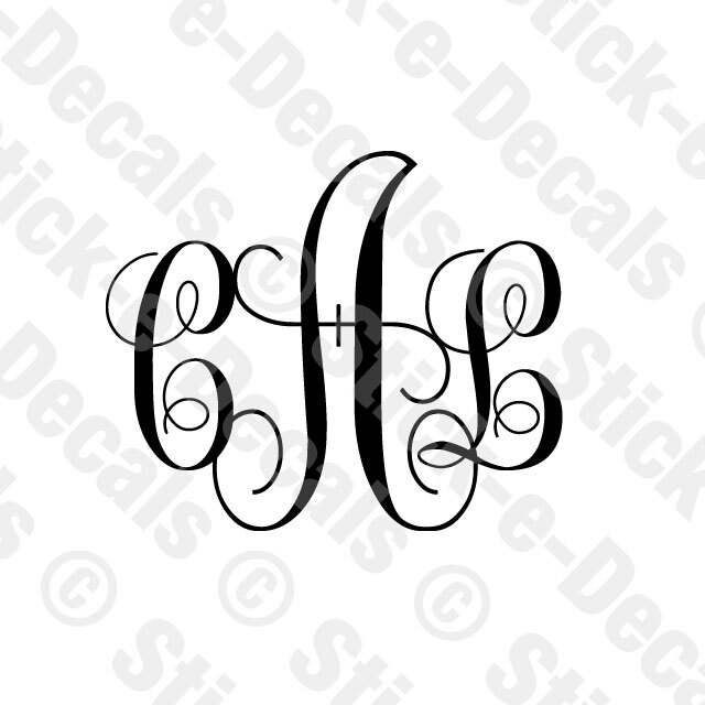 MONOGRAM Vinyl Decal Sticker Wall Car Laptop Phones Tablet Mirror Glass Custom