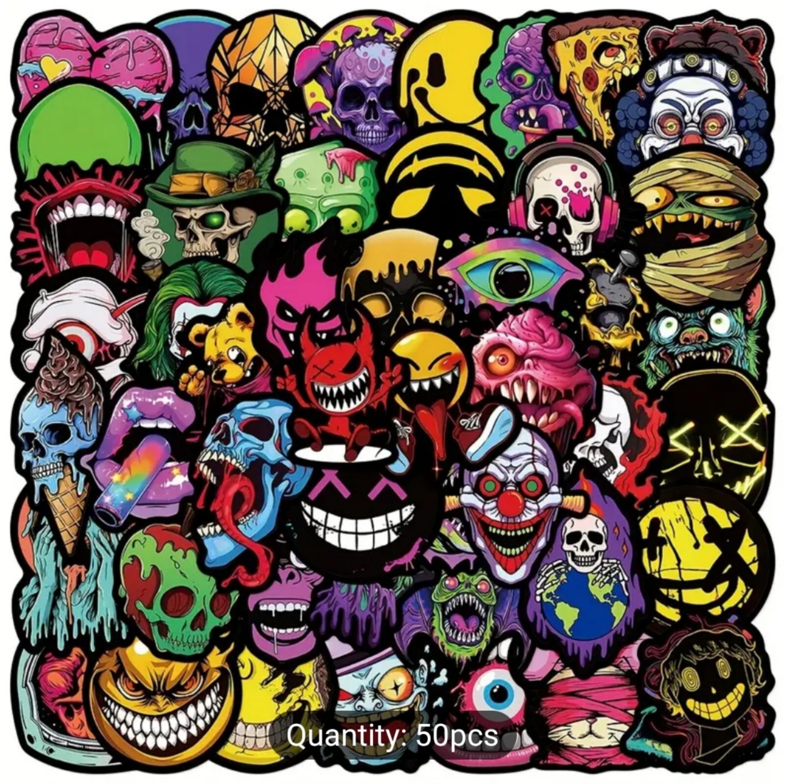 10 PCS Halloween Spooky Creepy Trippy Hippie Monsters Stickers BRAND NEW
