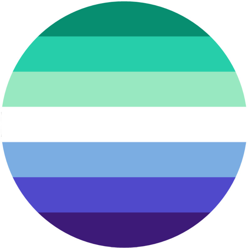 Gay Pride Flag MLM – 3 Inch Circle Sticker 3" x 3" – LGBTQ+ Support