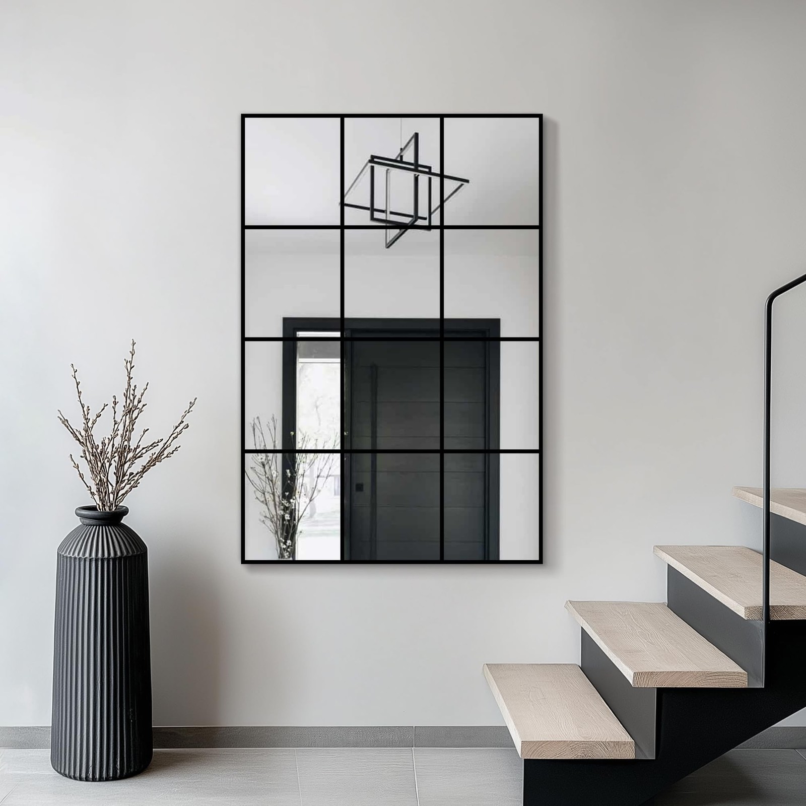 Window Pane Wall Mirror, 36"x24" Wall Mounted Window Mirror for Living Room, …