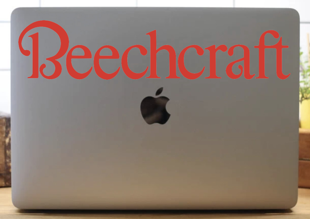 Beechcraft Aircraft Logo Decal- Airplane Sticker Decal- Pilot Sticker- Jet Decal