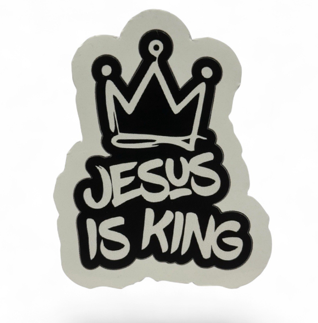 JESUS IS KING CROWN 3” VINYL DECAL DIECUT STICKER GOD CHRISTIAN FAITH 1PC