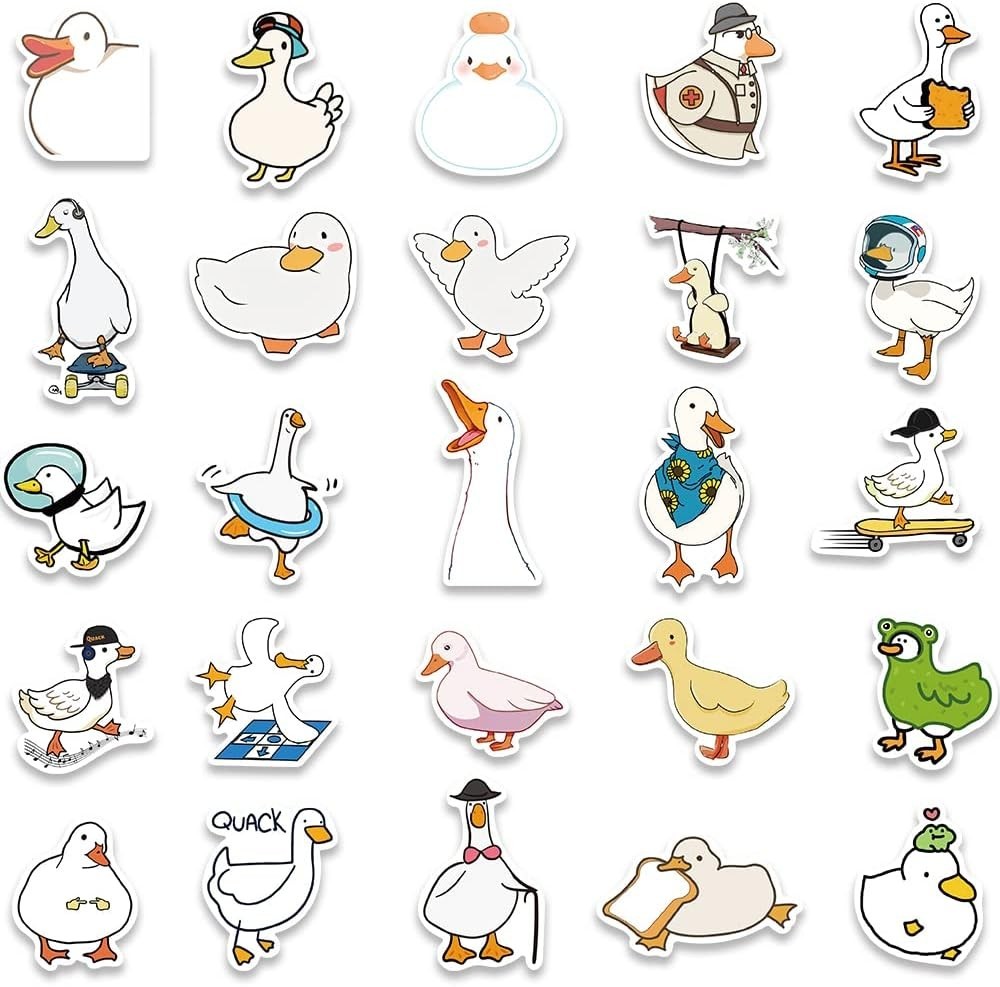 Cute Duck Stickers for Kids Teens Adults, Funny Cartoon Duck Stickers for Scr…