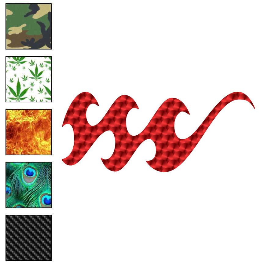 Tribal Flames Waves, Vinyl Decal Sticker, 40 Patterns & 3 Sizes, #7342