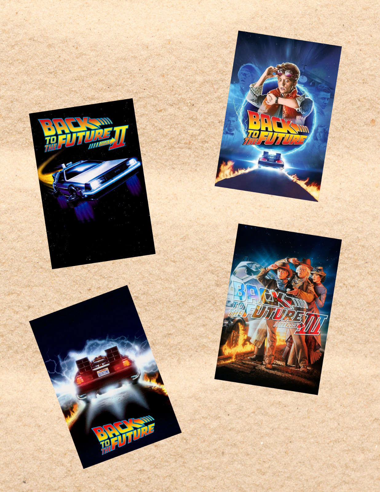 Back To The Future 80's Movie Poster Style 4pc Sticker Pack