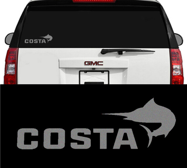 Costa Del Mar Fly Fishing Outdoor Sports Vinyl Decal Sticker Metallic Silver