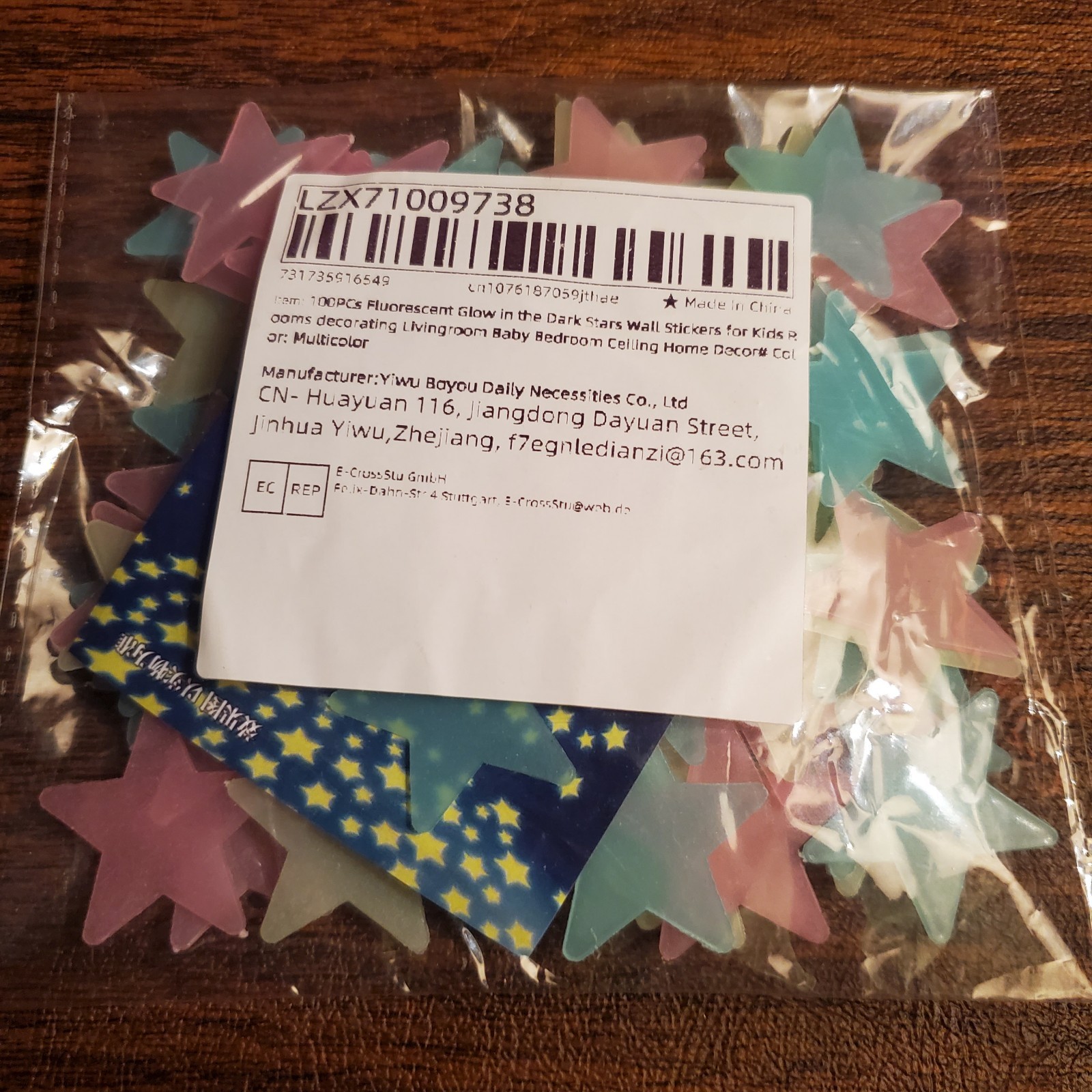 Glow in Dark Stars Blue Green Pink for Ceiling Walls Kids Room Decor 100 Ct. USA