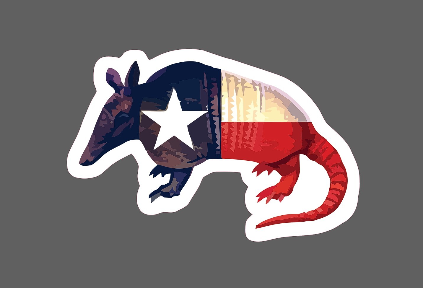 Armadillo Sticker Texas Flag Waterproof – Buy Any 4 For $1.75 Each Storewide!