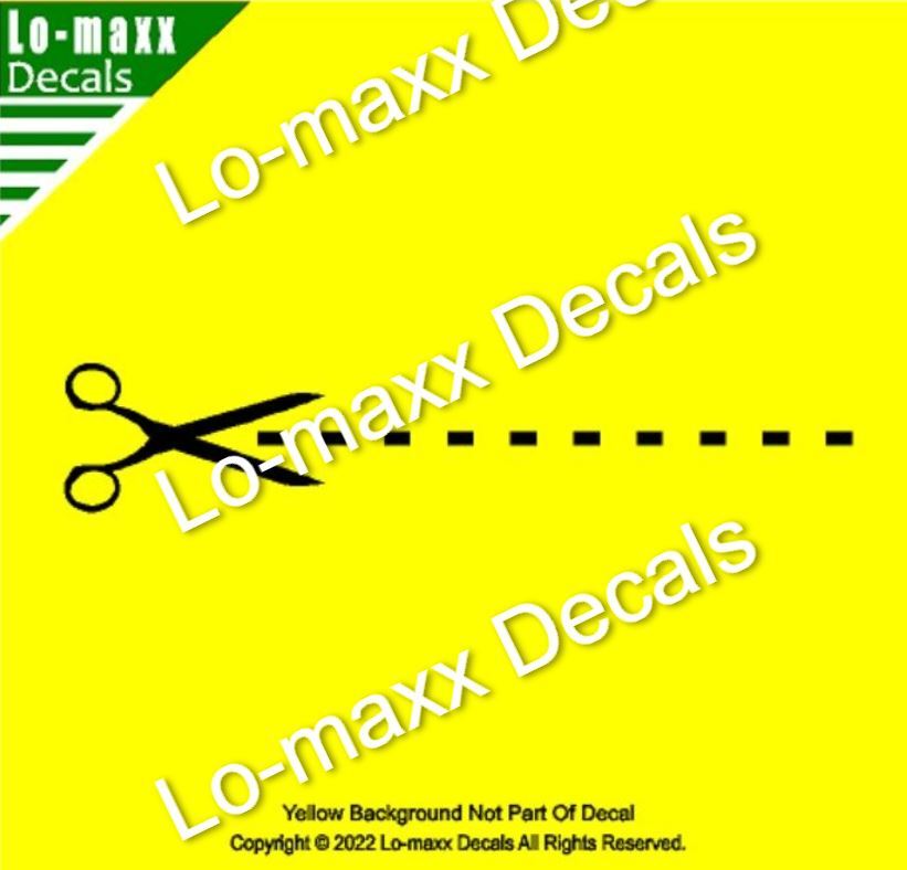 Cut Here Scissors Dotted Line Car Truck SUV Decor Novelty Die-Cut Vinyl Decal