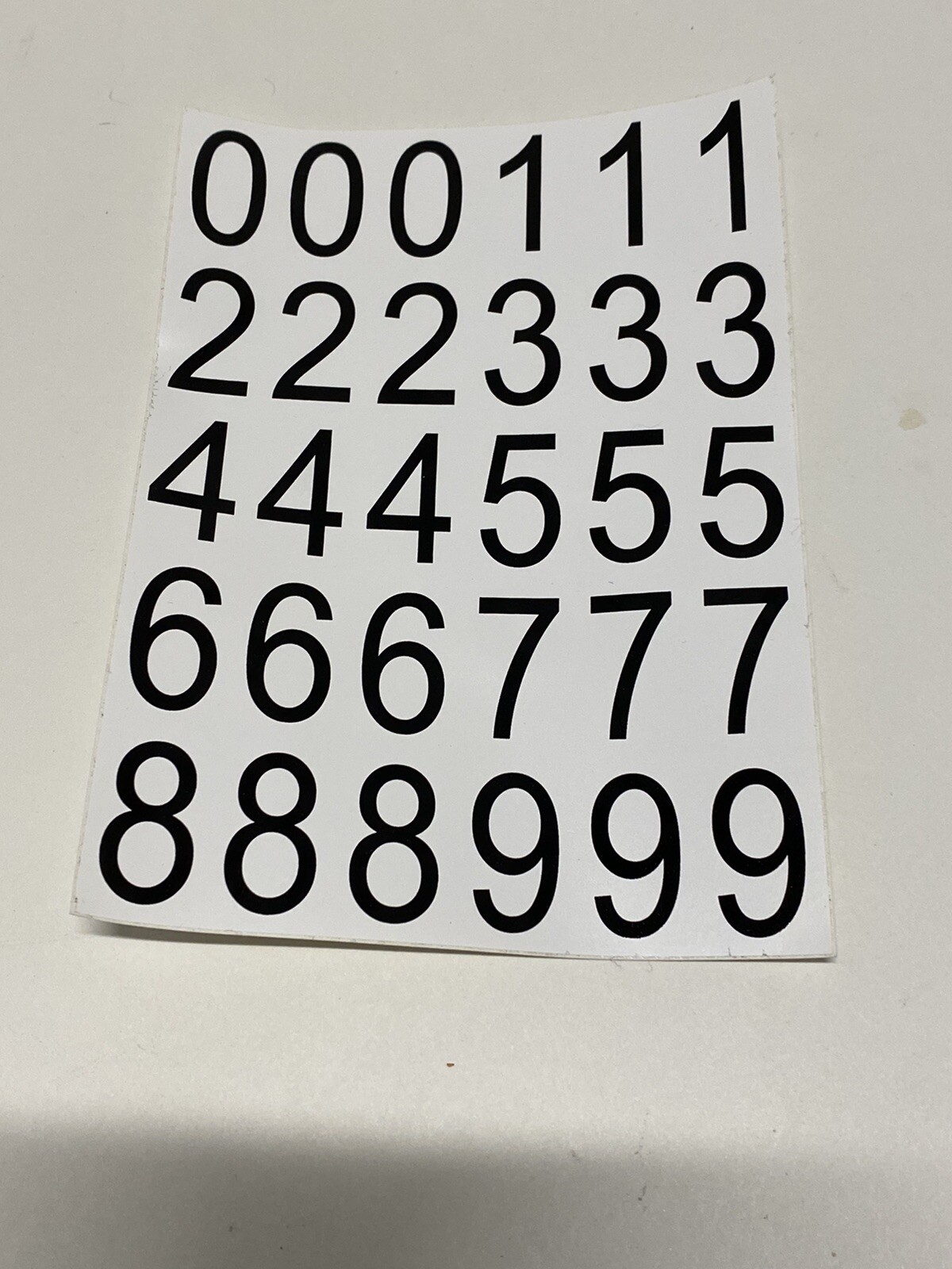 UV Resistant Vinyl Number Decals 1" – Black Arial – Mailbox/Helmet – Set of 30