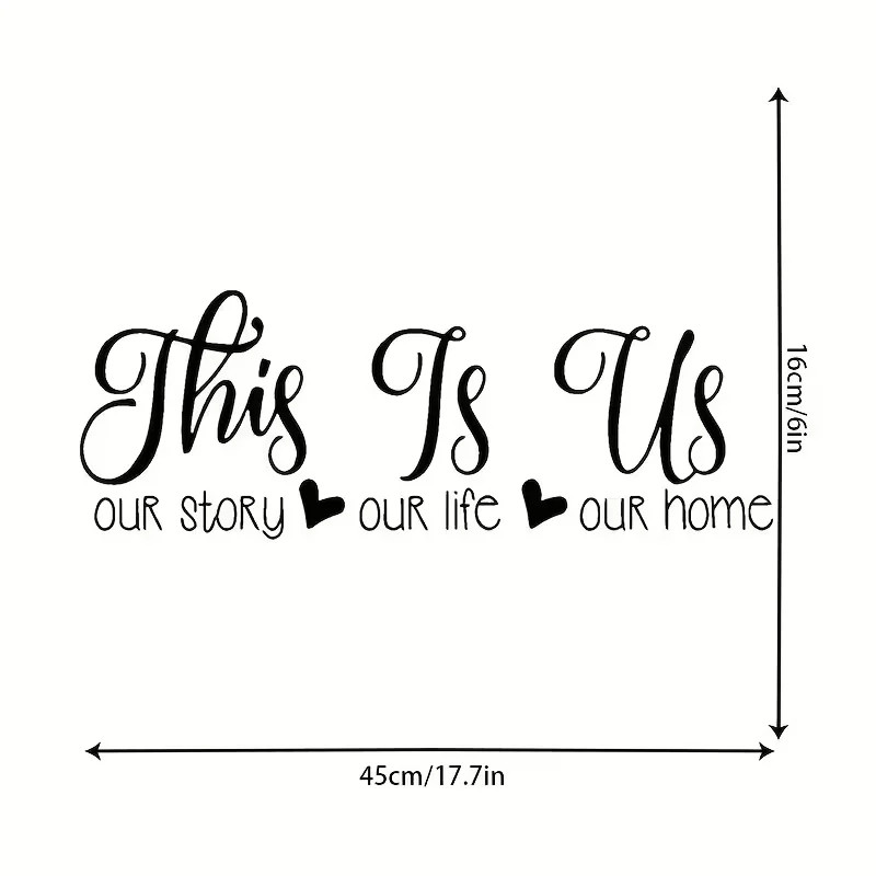 This Is Us" Contemporary Cartoon-Style Wall Sticker Ideal for Home Kitchen Decor