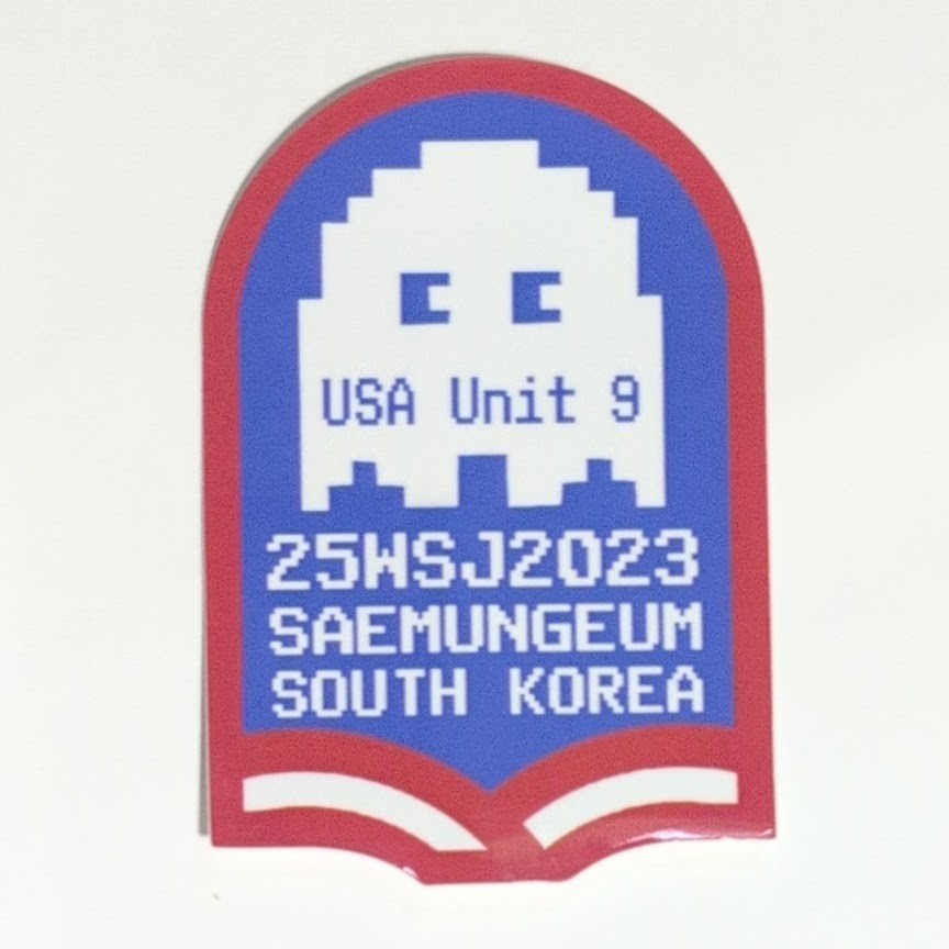 2023 World Scout Jamboree USA Unit 9 Single Sticker Red White Blue with Typo