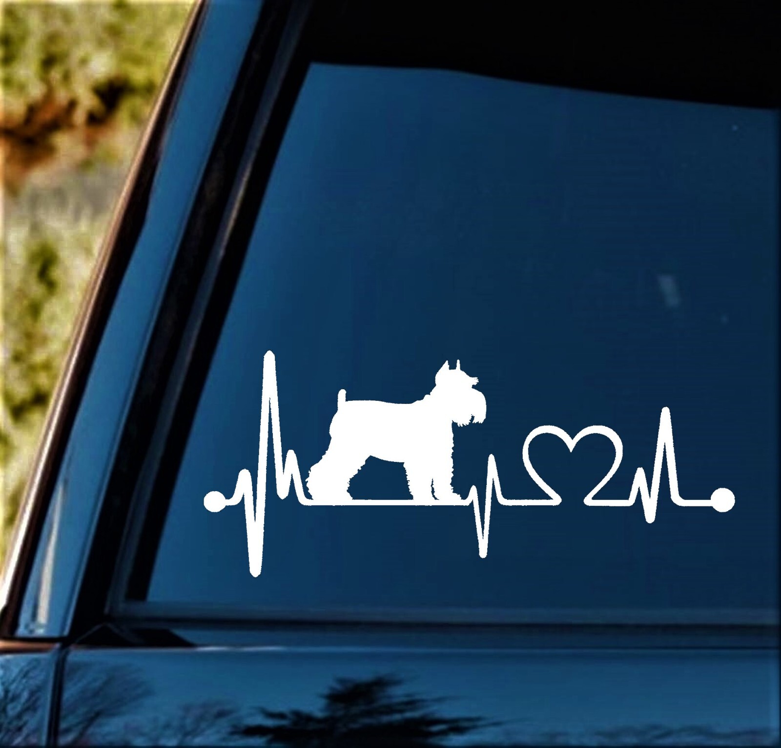 Schnauzer Heartbeat Dog Decal Sticker Auto Window Art Pet Gift Accessory K1036