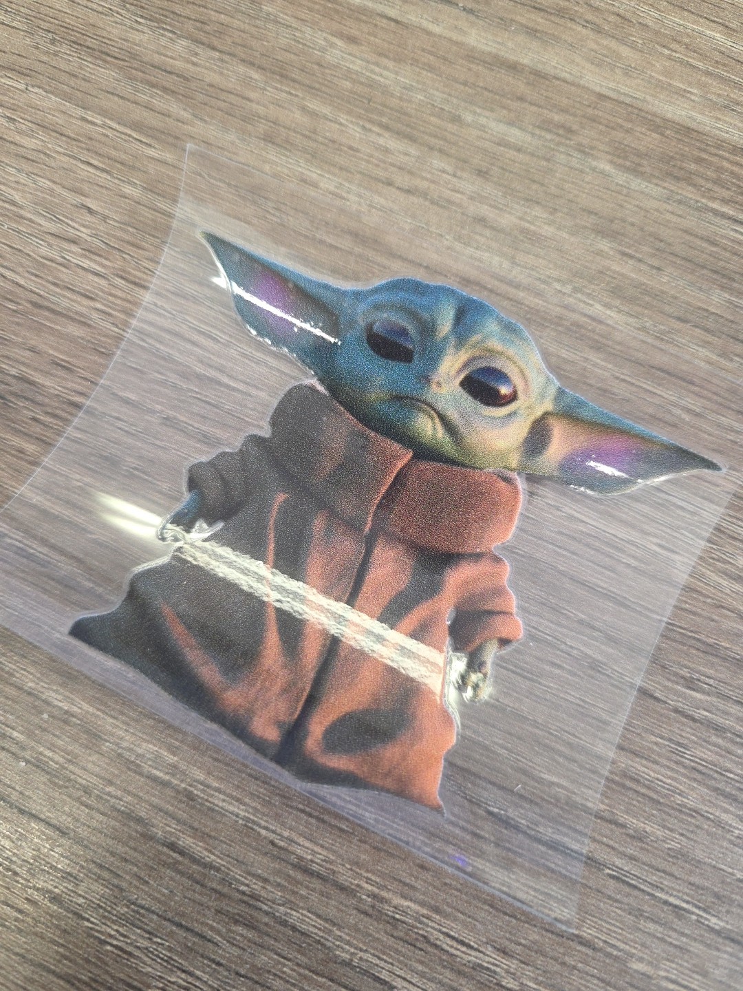 Baby Yoda Grogu Star Wars Red UVDTF Decal Made In USA Waterproof