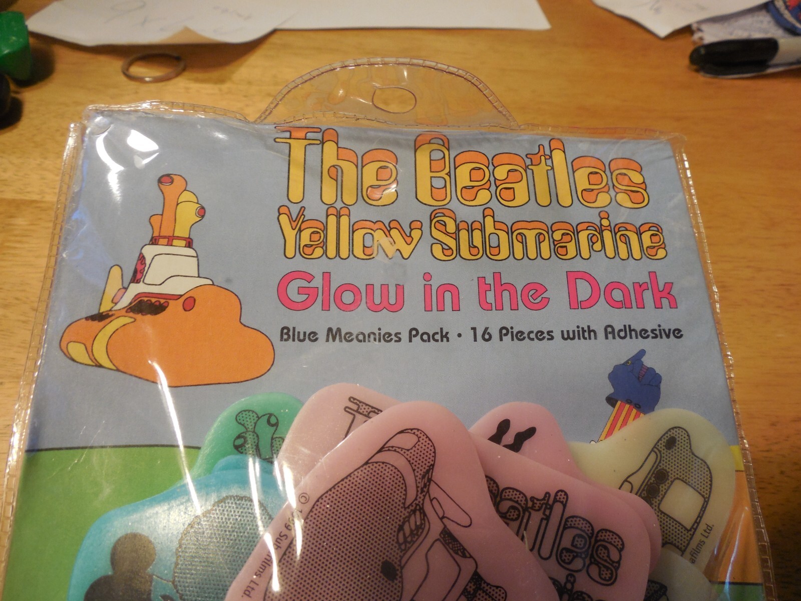 Beatles Yellow Submarine Glow Vintage 1999 Blue Meanies Alpi Decor 16-Pcs SEALED