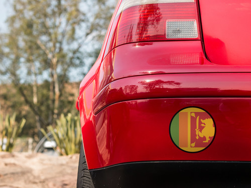 Sri Lanka Flag Circle Sticker Decal