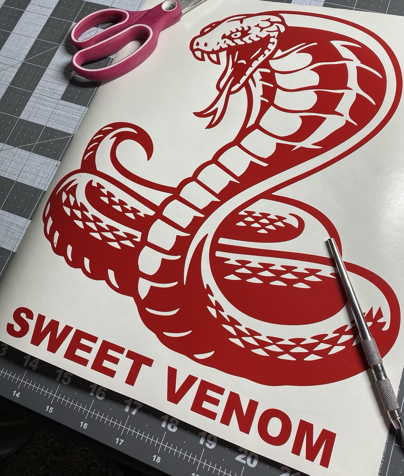Vinyl Decal for Window – Cobra Snake, Various Colors & Sizes