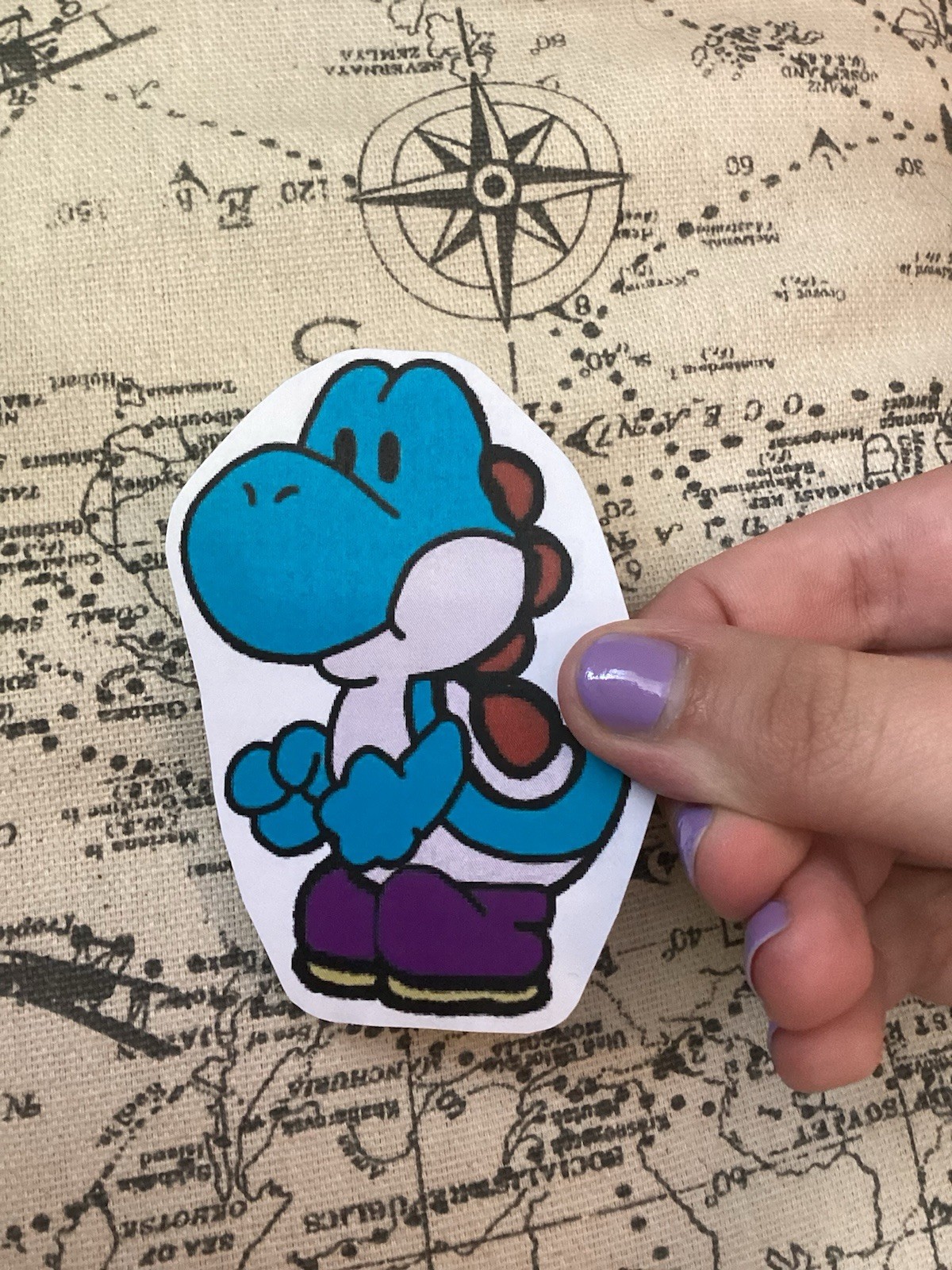 Super Mario Sticker Fan Art – Yoshi (Light Blue) Matte Sticker Free Shipping