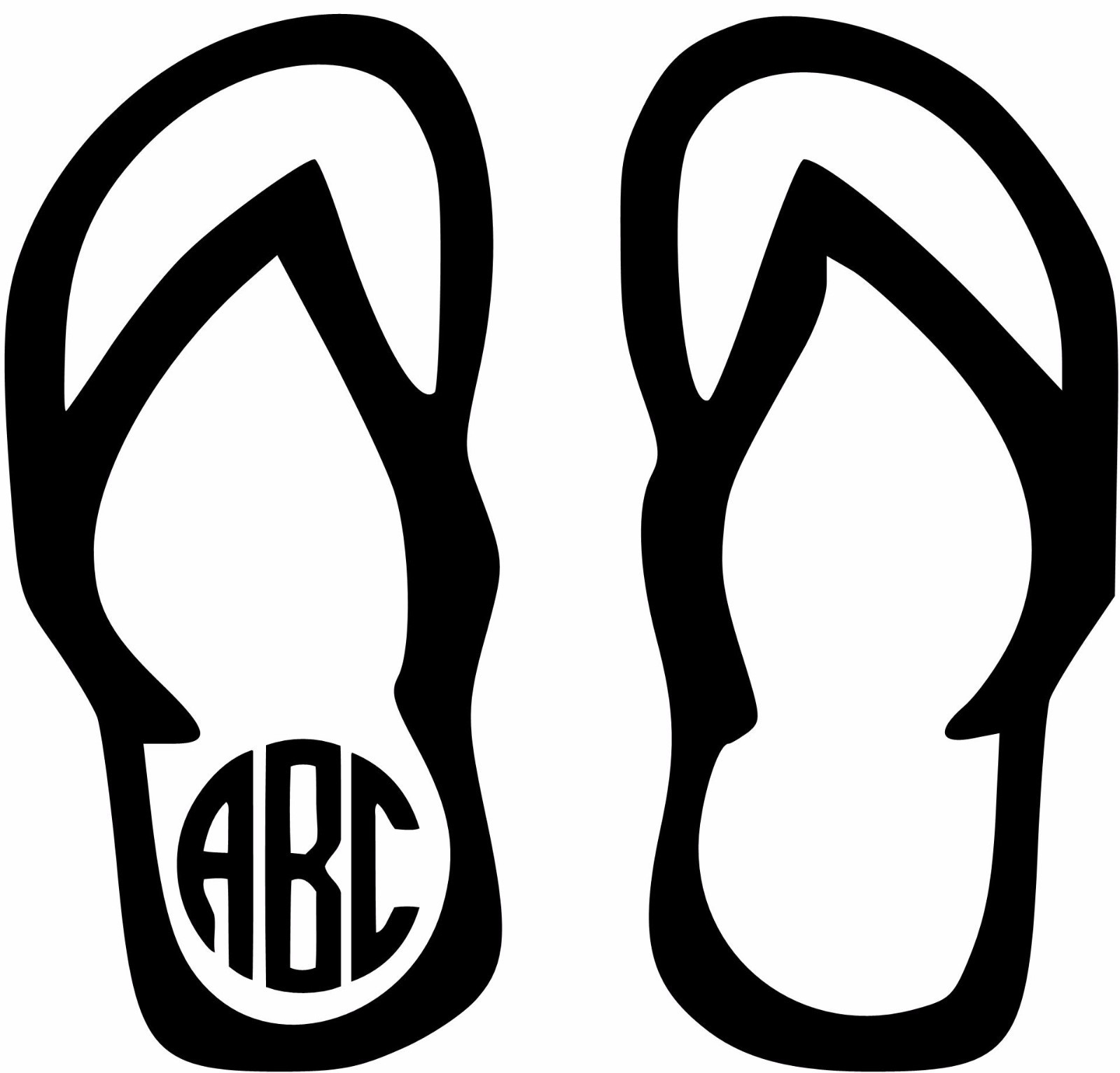 Custom Flip Flop Monogram Initials Personalized Vinly Decal U Pick SIZE + COLOR