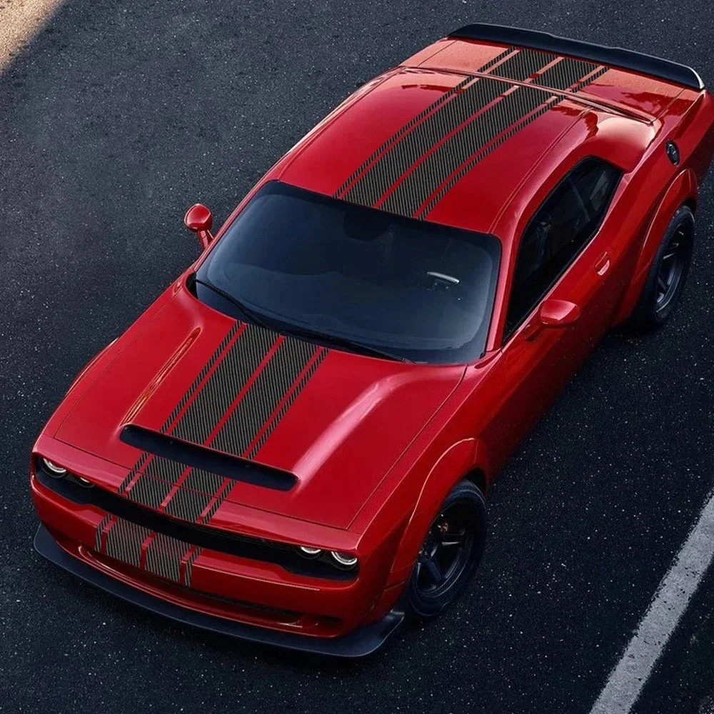 Aftermarket Racing Stripe Hood & Trunk Decal Kit for Dodge Challenger SXT / R/T