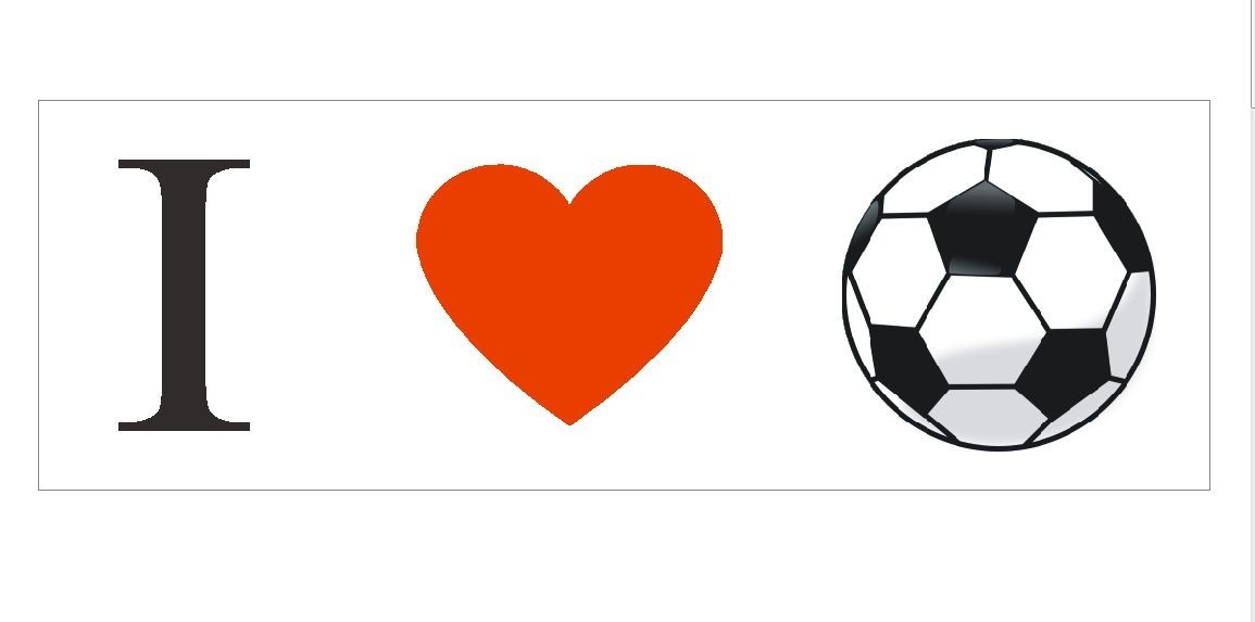 I Love Soccer Bumper Sticker or Helmet Sticker School Sports Football D382