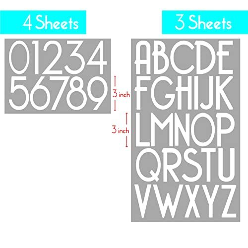 Self-Adhesive Vinyl Alphabet Letters Numbers Kit, Modern 3 inch Pure White