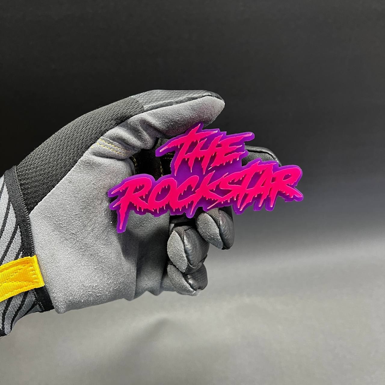 1x "the rockstar" Custom Text 3D Acrylic Car Emblem Badge Multicolor Laser Cut
