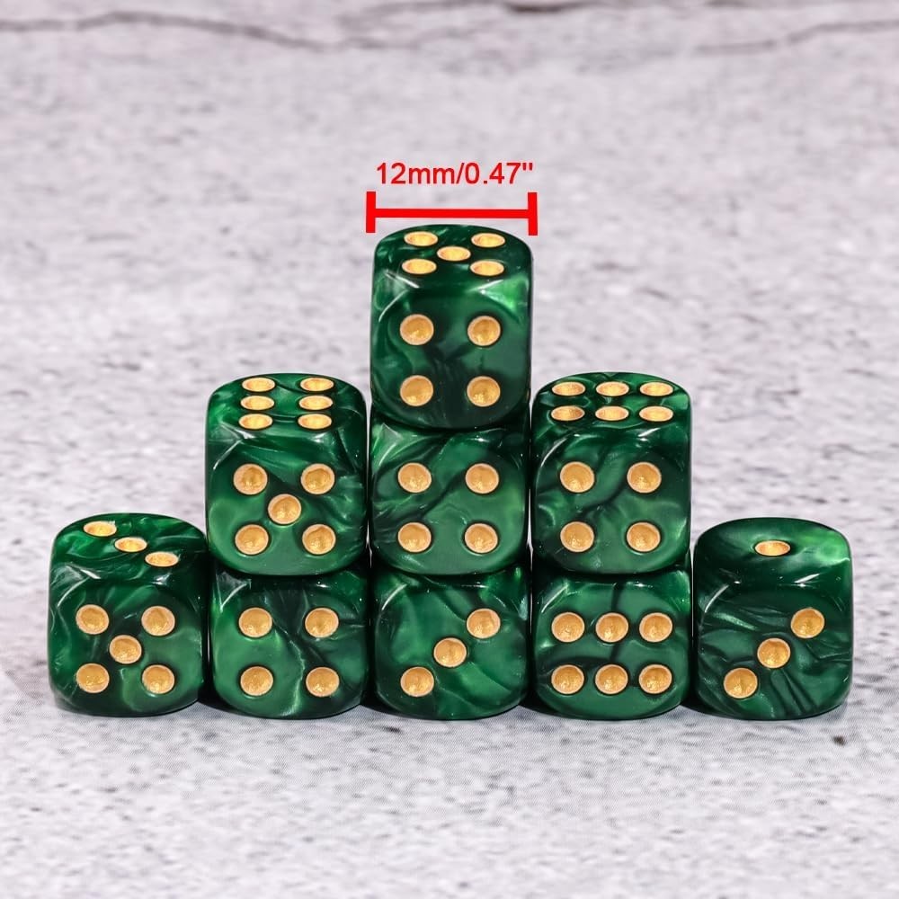36 of Pack 12MM 6 Sided MINI Dice Set,Pearl Pattern Game Dice Set, 6 Sided St…