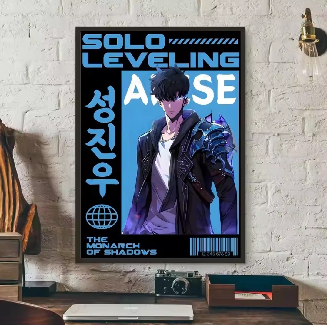 Solo Leveling Poster Wall Art Sun Jinwoo Canvas Cotton Unframed