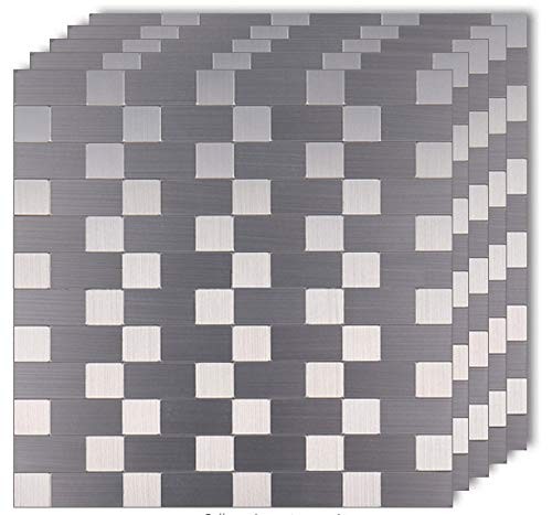 Peel and Stick Metal Backsplash Tiles, Self Adhesive Aluminum Mosaic 3D Wall …