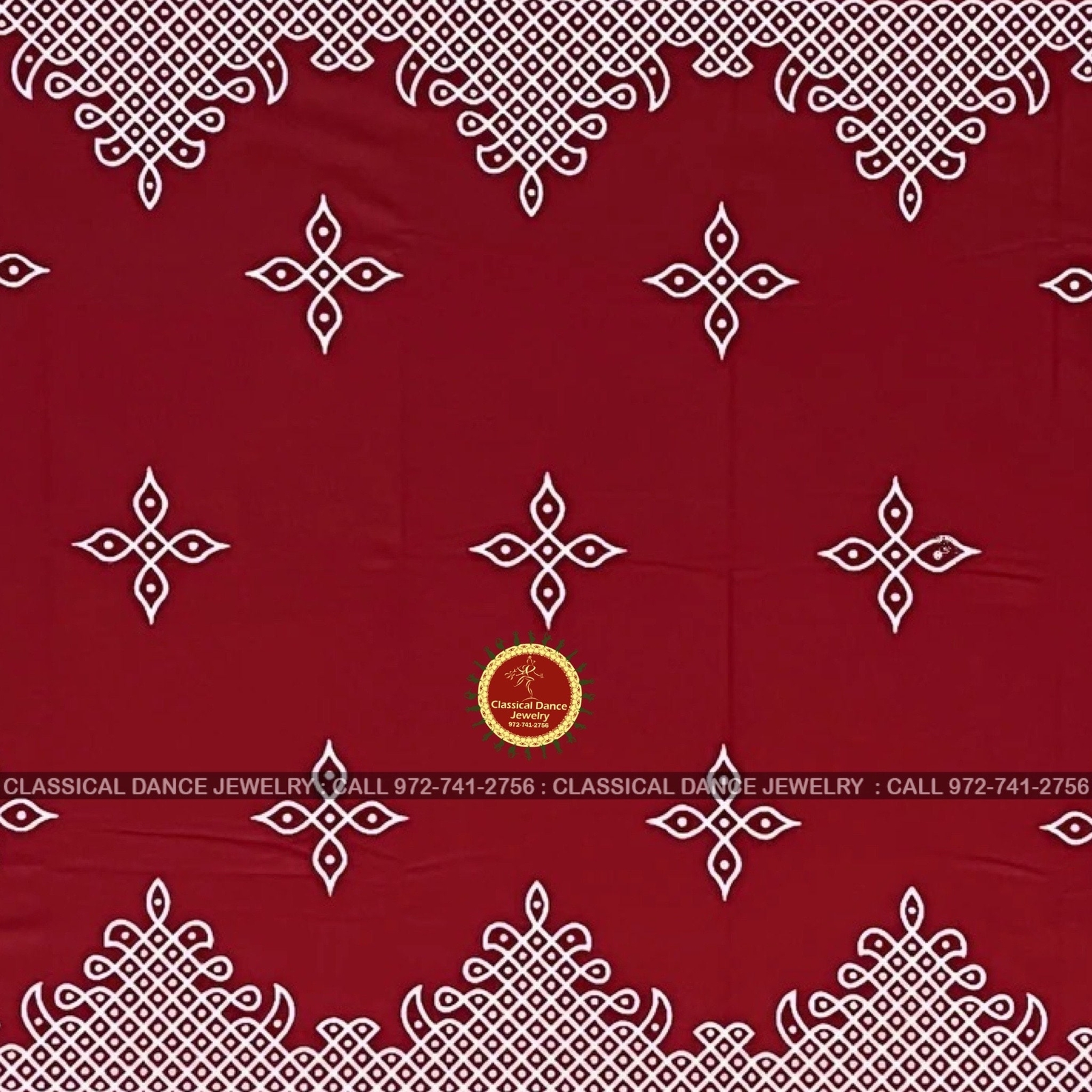 RED Muggu Rangoli Kolam Cotton Back Drop Cloth Ammavaru Weddings Puja Festivals