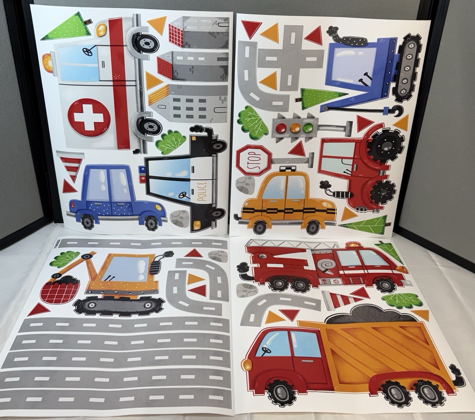 Construction Cars Wall Decals Trucks Tractor Vehicles Removeable Wall Stickers