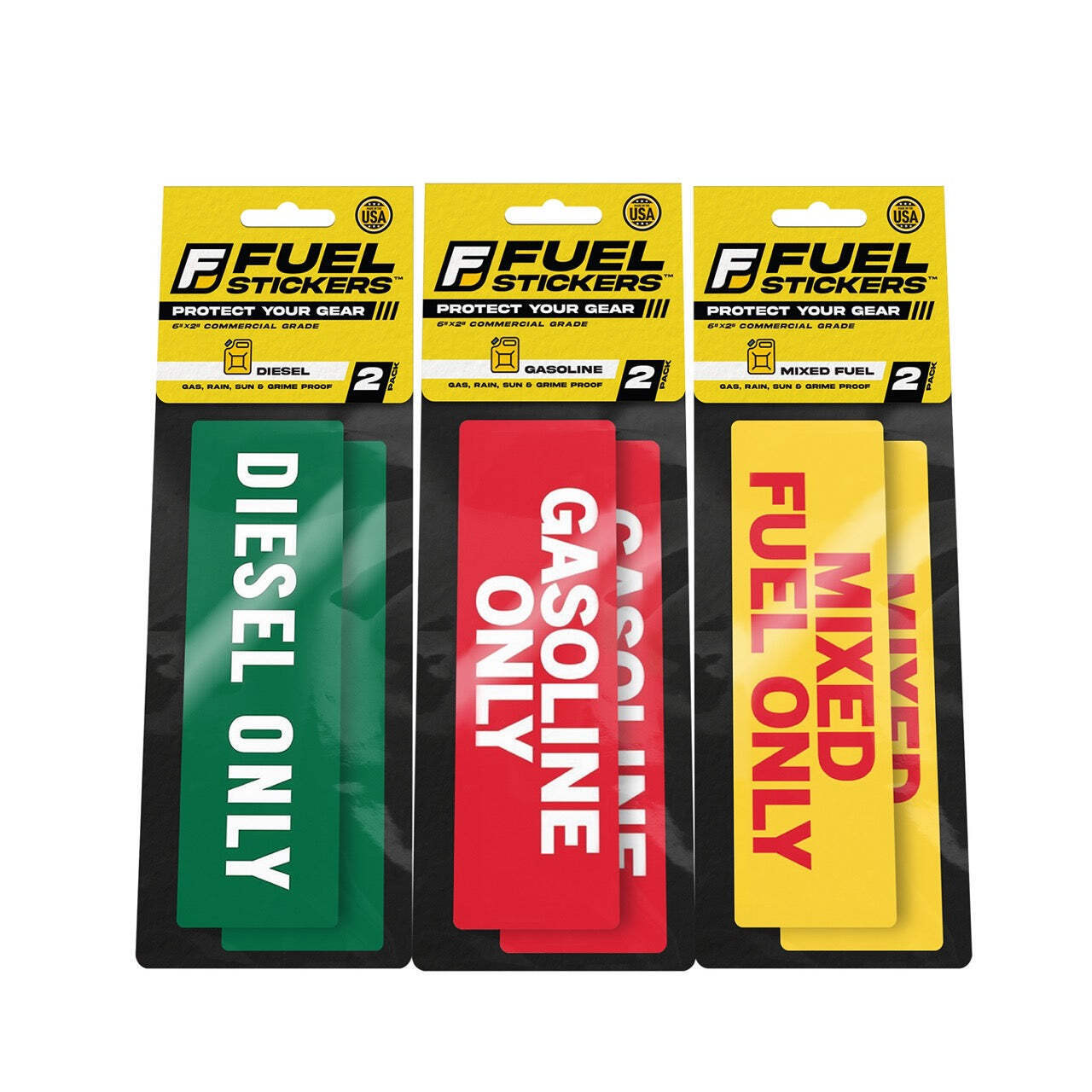 Diesel Only, Gas Only, Mixed Only Sticker – Essential Variety Pack – 2 Label of