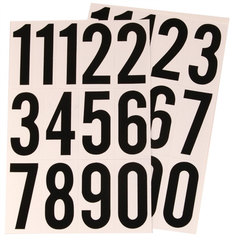 NEW HY-KO MM-4N BLACK & WHITE 3" NUMBERS STICK ON ADHESIVE 26PC 0250688