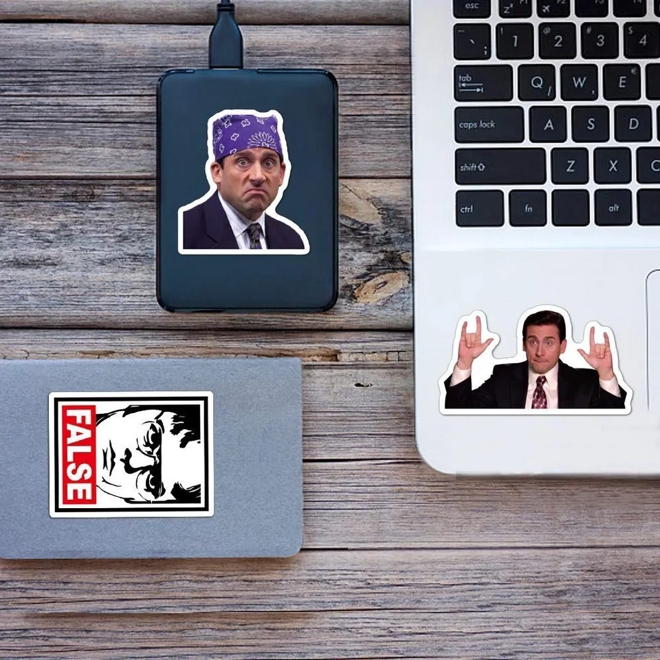 50-Pack The Office Sticker Pack – Vinyl Decals for Laptops & Hydro Flasks.