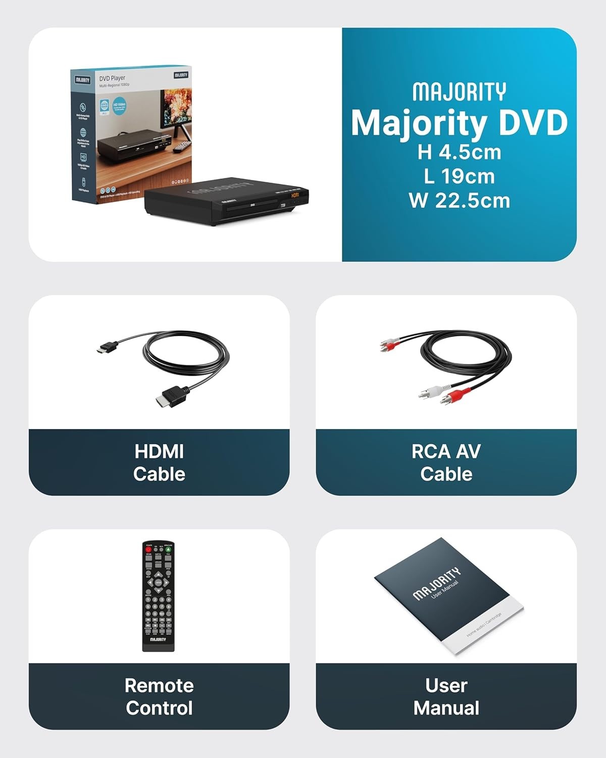 HDMI DVD Player for TV 1080P Region Free DVD Players for Smart TV Mini DVD