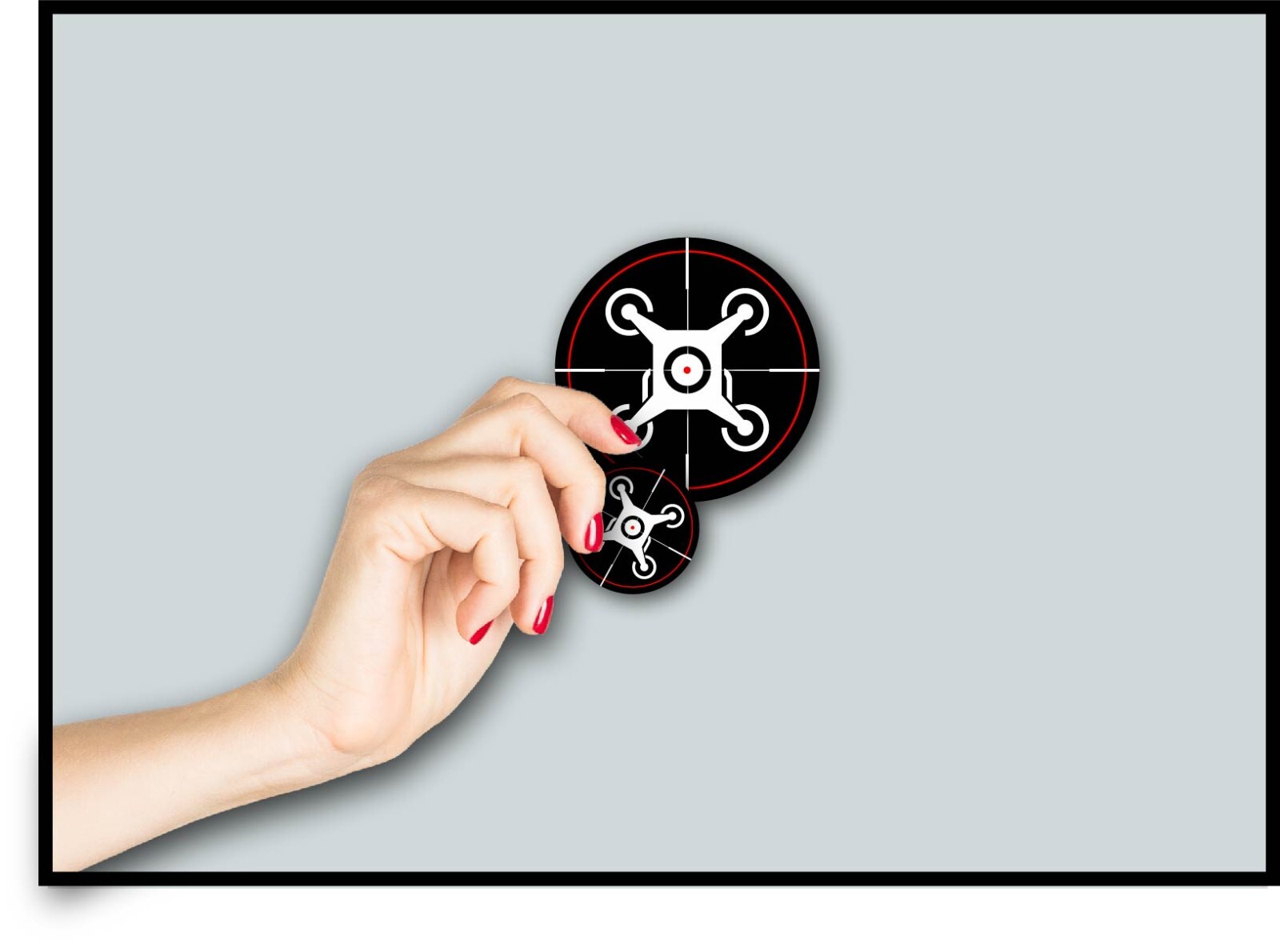 Drone Crosshairs Decal Sticker Spies Drones Citizen Privacy Zone Spy Anti-Drone
