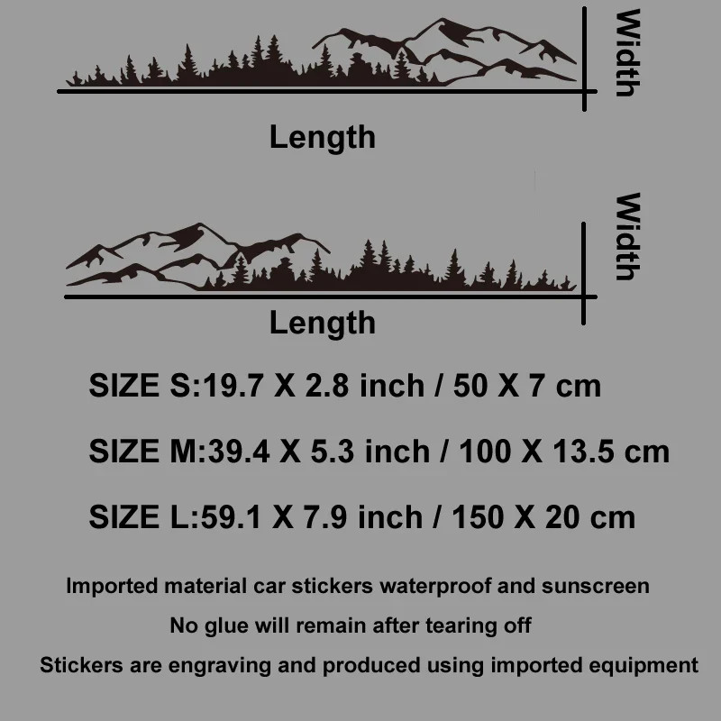 Aftermarket Hills & Forest Scene Adventure Decal | Outdoor Nature Vinyl Sticker