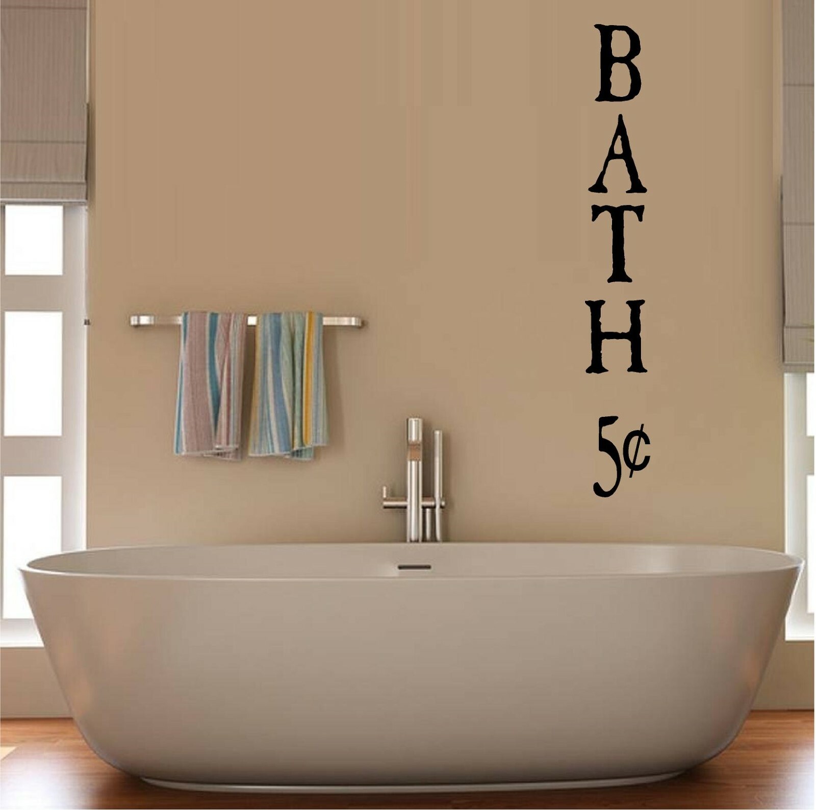 Bath 5 Cents Vinyl Decal Home Décor 6" x 30"