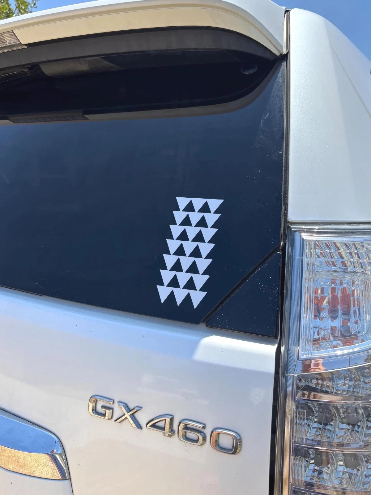 6" White Hawaiian Design Tribal Triangle Arrows Vinyl Car Window Decal Sticker