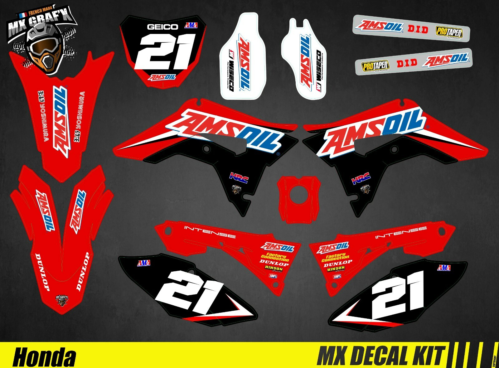 Motorcycle Decal Kit For Honda CRF – AMSOIL