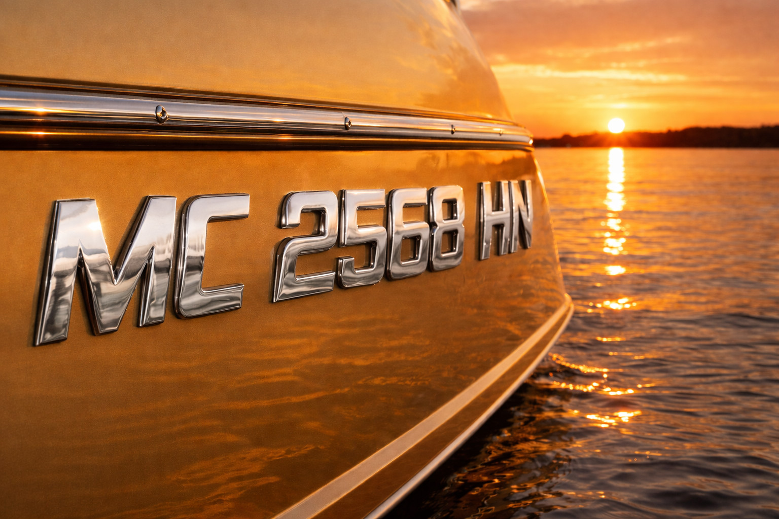 Boat and Jet Ski Registration Numbers and Letters Chrome Emblem