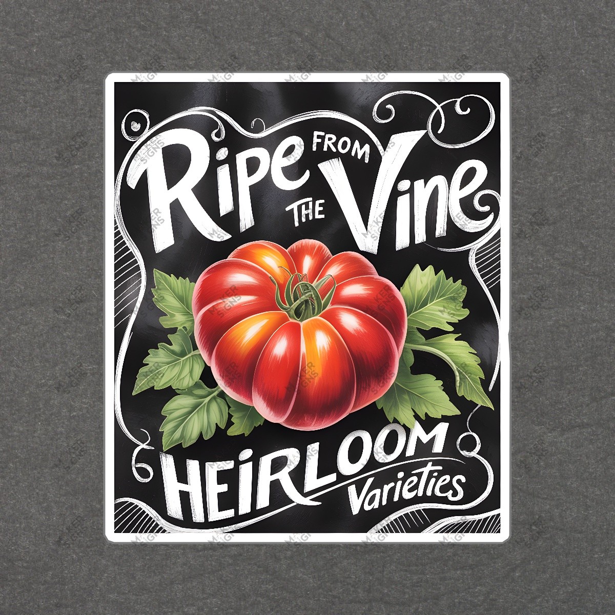 Rustic Heirloom Tomato Sign Ripe From the Vine Farm Fresh Decor #8199
