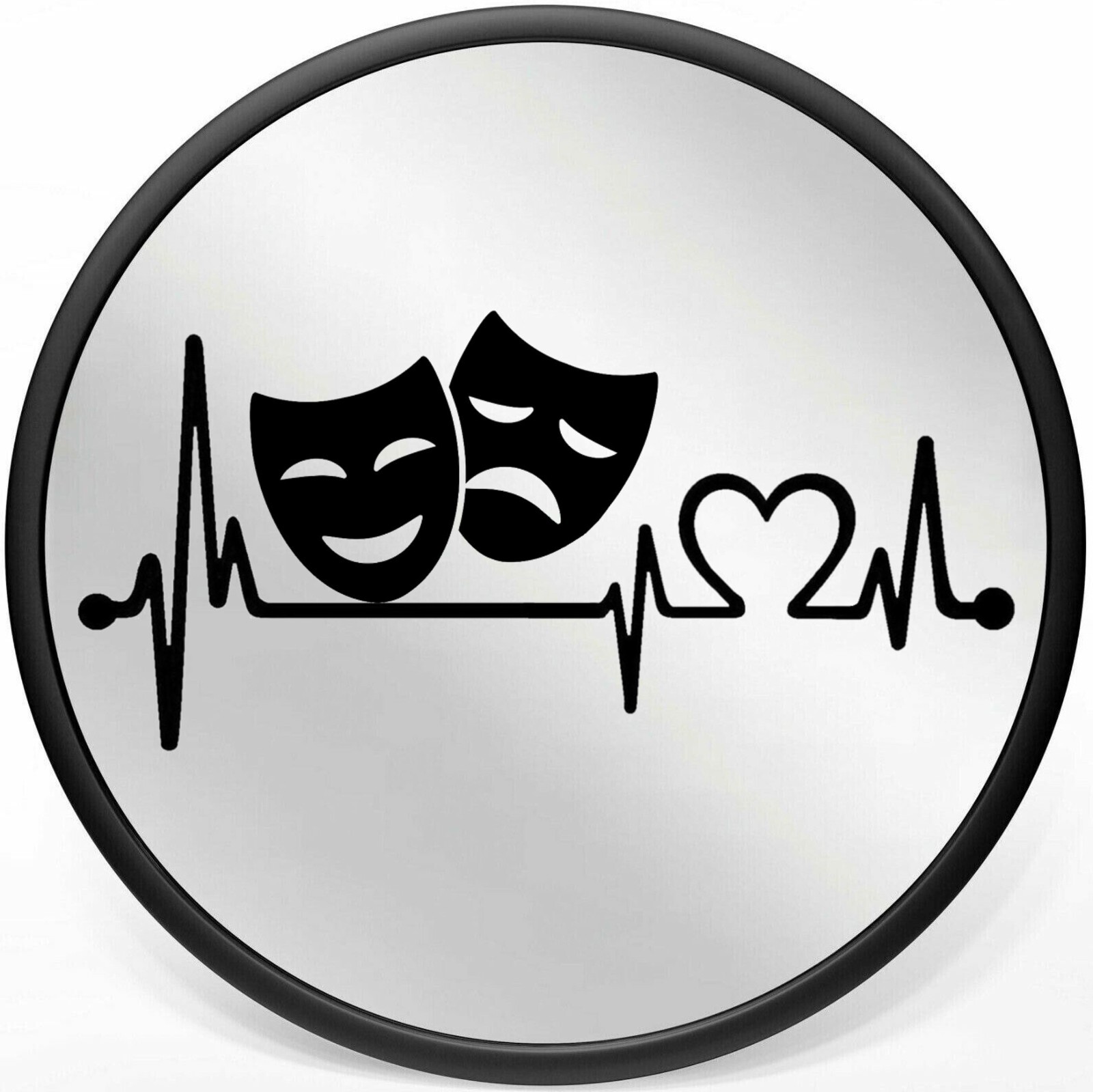Comedy Tragedy Drama Theater Masks Heartbeat Lifeline Decal Sticker for Car 2089