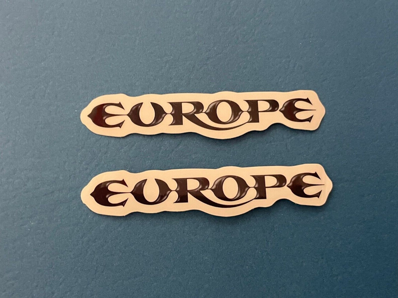 Lot (2) EUROPE 1/2" x 3" Band STICKERS Black White FAST! FREE SHIP!