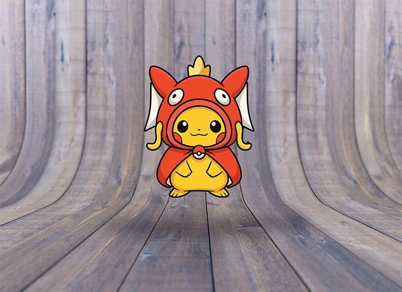 Poncho Pikachu Magikarp Vinyl Decal – Cute Chibi Anime Style Sticker – Multiple